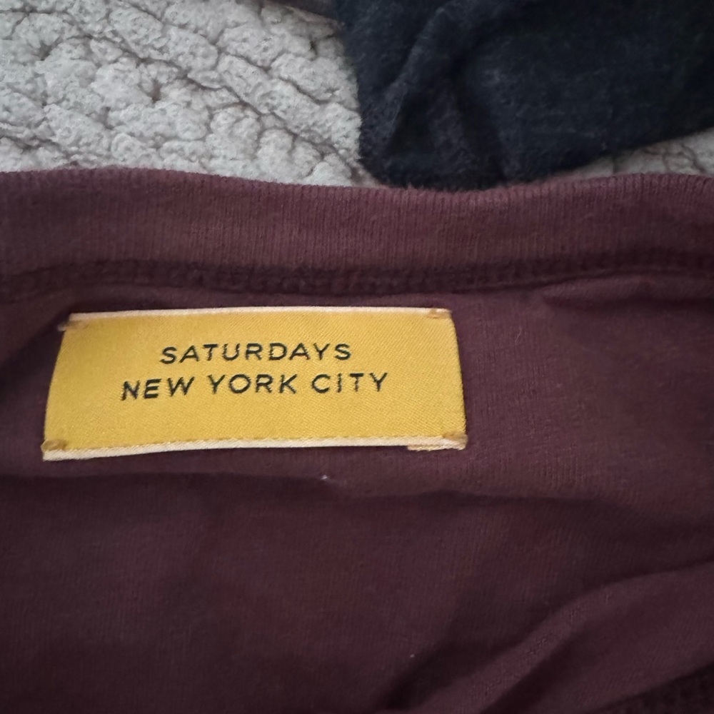Saturdays New York City men’s burgundy Brown long sleeve with pocket